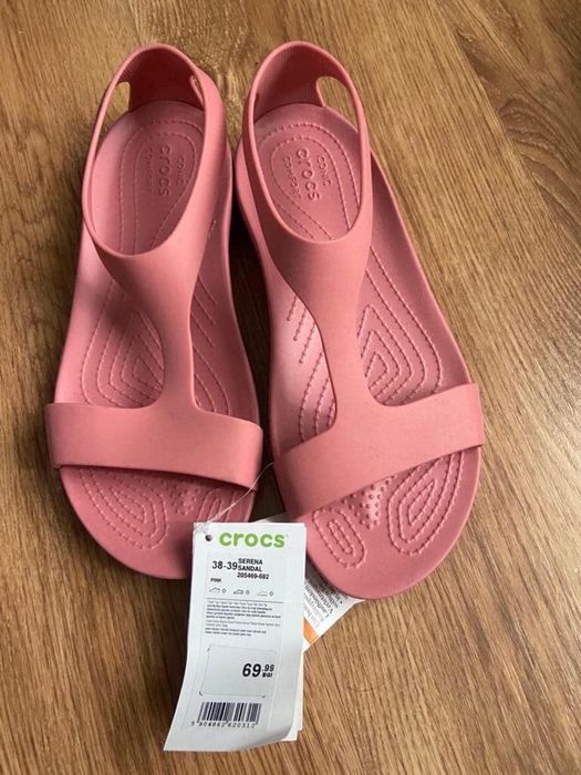 Нови, с етикет, розови, Сандали Crocs SERENA SANDAL, Размер 38-39