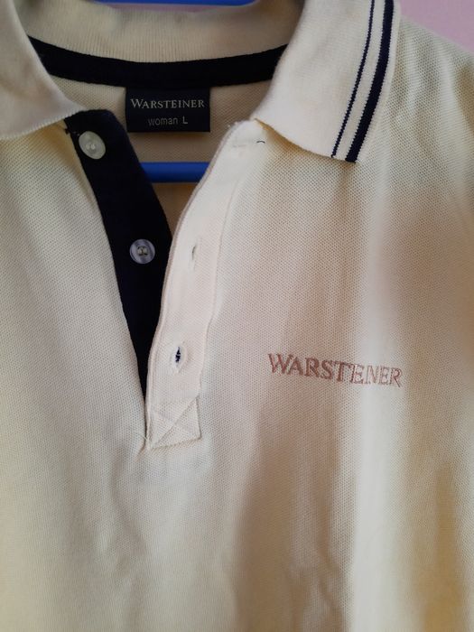 Tricou damă/polo,galben-pai WARSTTEINER,mărime M-L, nou