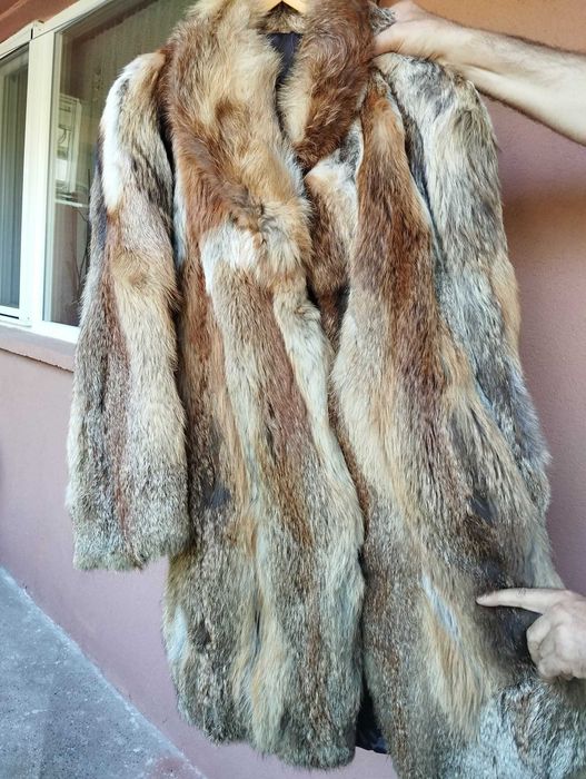 кожено палто от лисици