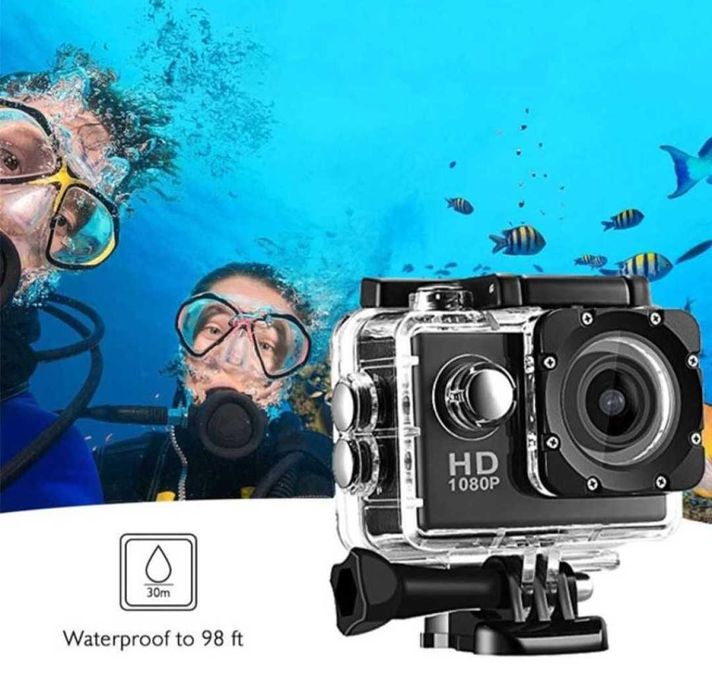 Екшън камера SPORTS CAM, водоустойчива, 4K HD