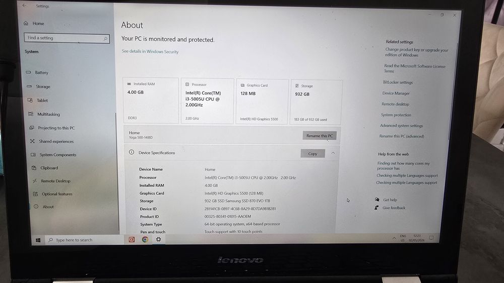 Leptop Lenovo Yoga 500 1T Touch screen ecran