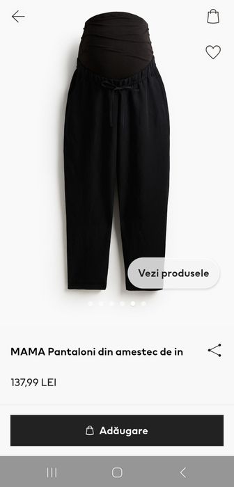 H&M MAMA Pantaloni din amestec de in, marimea S