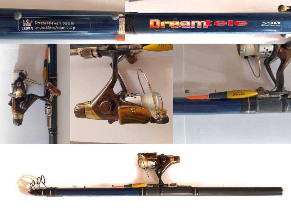 Директен телескоп, различни видове въдици, макари