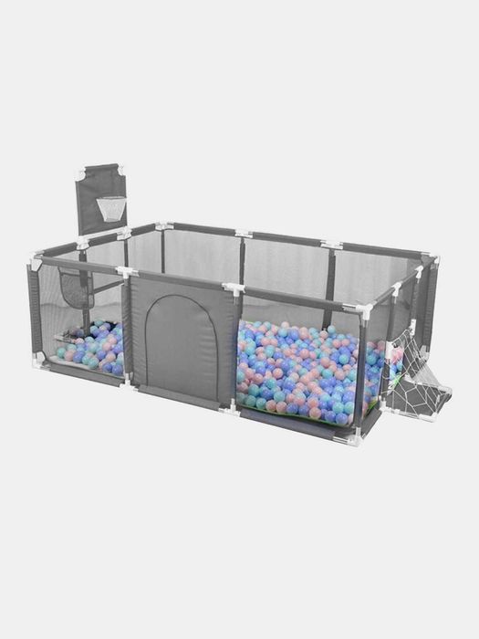 Детский манеж, игровая зона, с кольцом и воротами, с 30 шариками