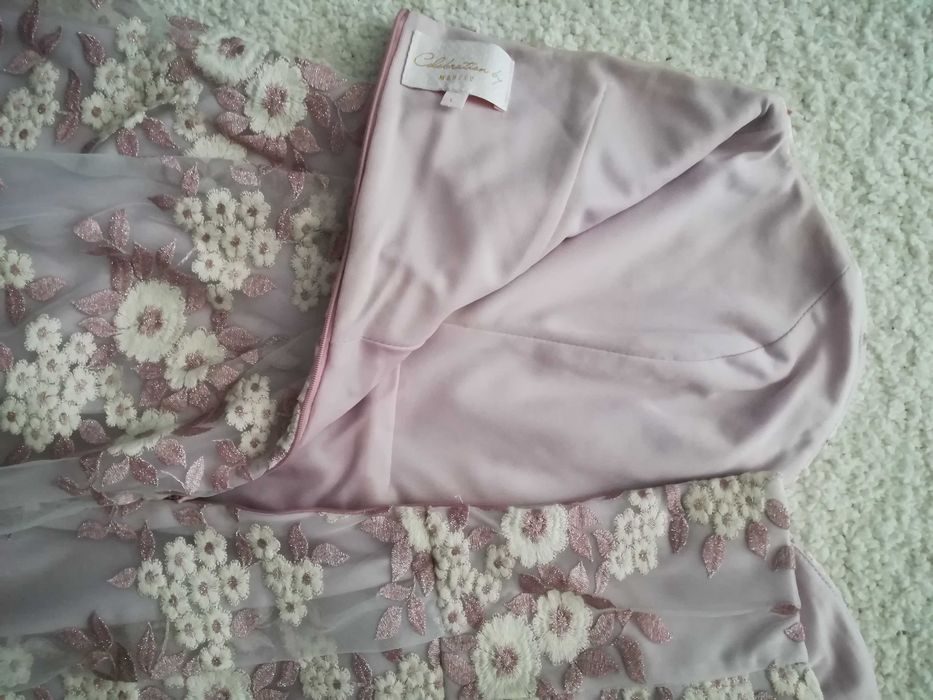 Къса дамска официална / бална рокля с дантела на цветчета - Mohito