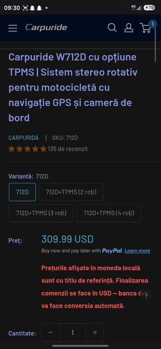Carplay moto Carpuride 712D