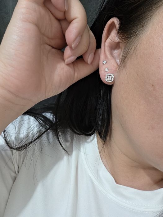 Серьги серебряные с бриллиантами