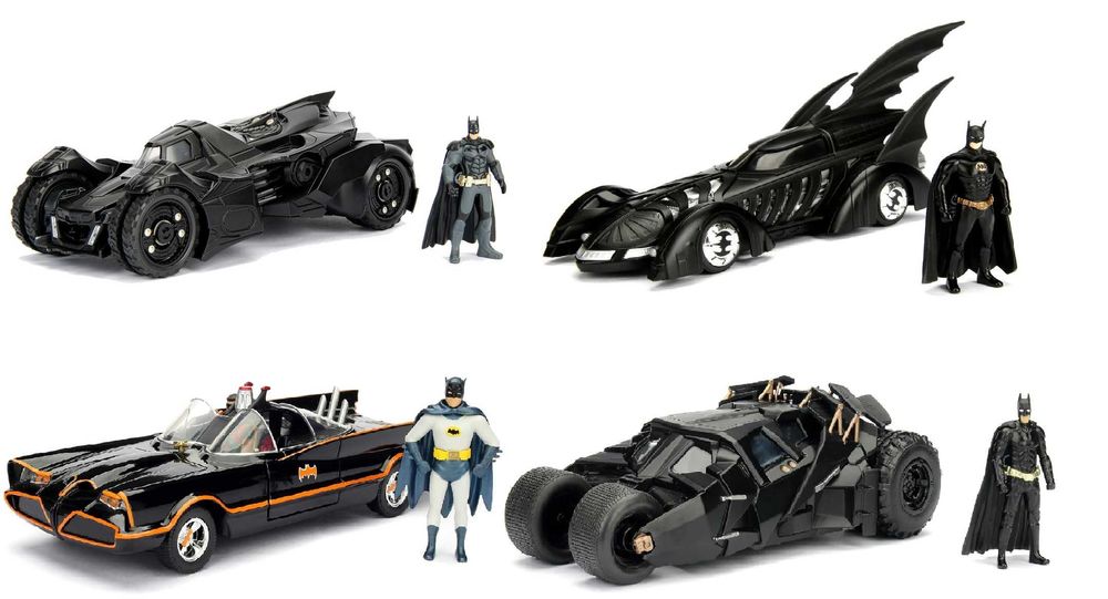 Батмобил с Батман метален модел 1:24 Jada Кола и фигура - 4 модела