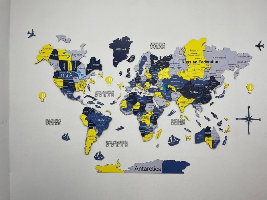 3D Карта мира премиум качества,Dunyo xaritasi