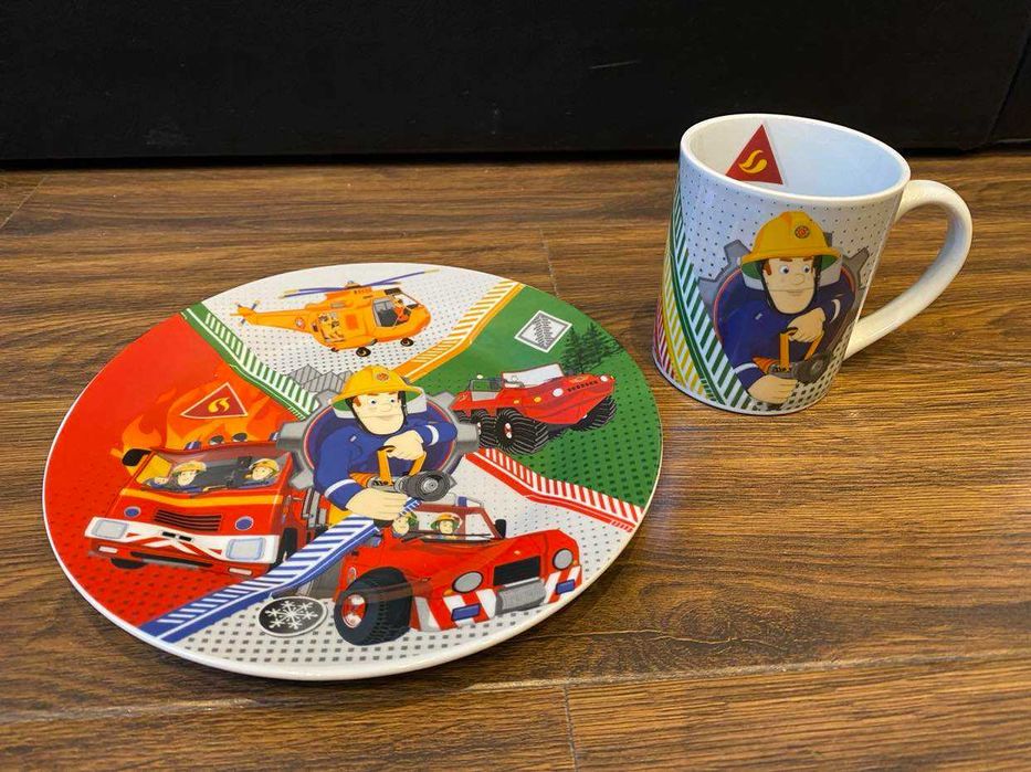 Комплект чиния и чаша Сам пожарникаря,Sam Fireman