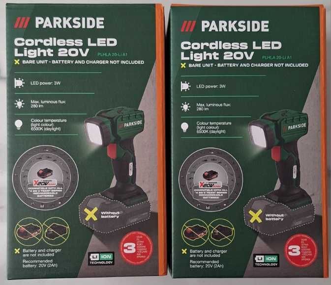 Акумулаторна LED лампа/фенер Parkside PLHLA 20-Li A1 - нови, с гаранция