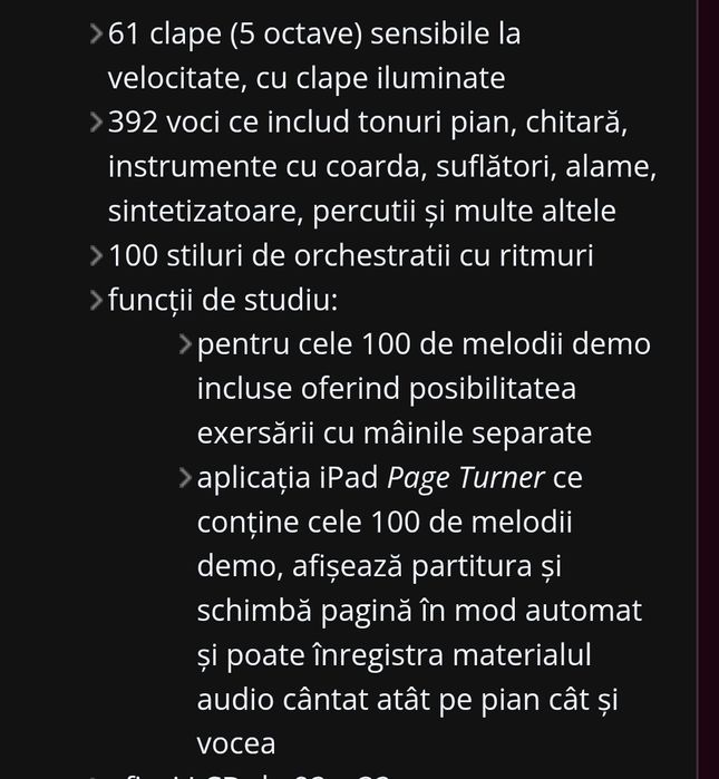 vand pian electric (electronic) yamaha ez 220
