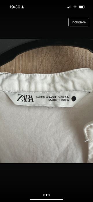 Camasa lunga alba cu vesta tricot, Zara, S