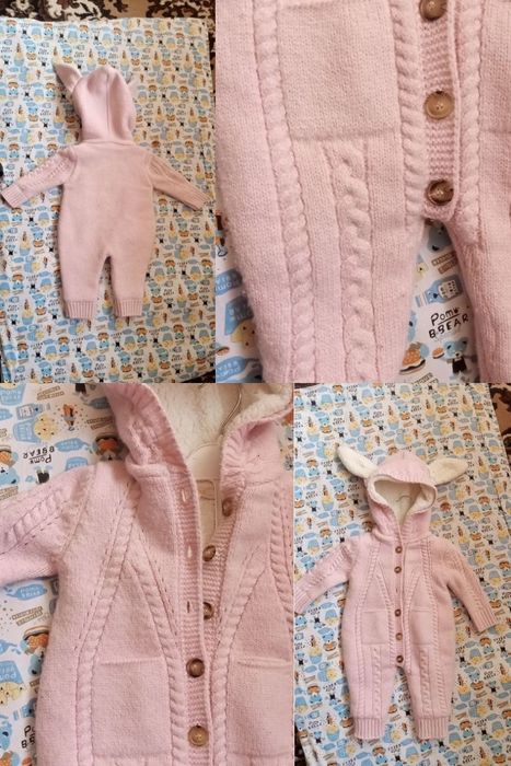 Комбинезон до 6 месяцев очень тёплый.