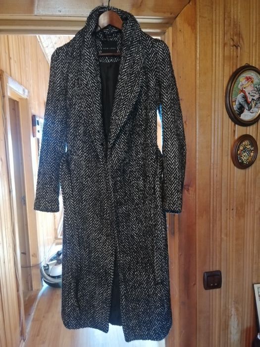 palton Gri cu guler detasabil marca  New Look