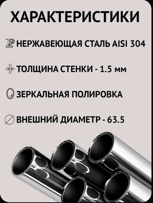 Труба нержавейка для выхлопа 63мм
