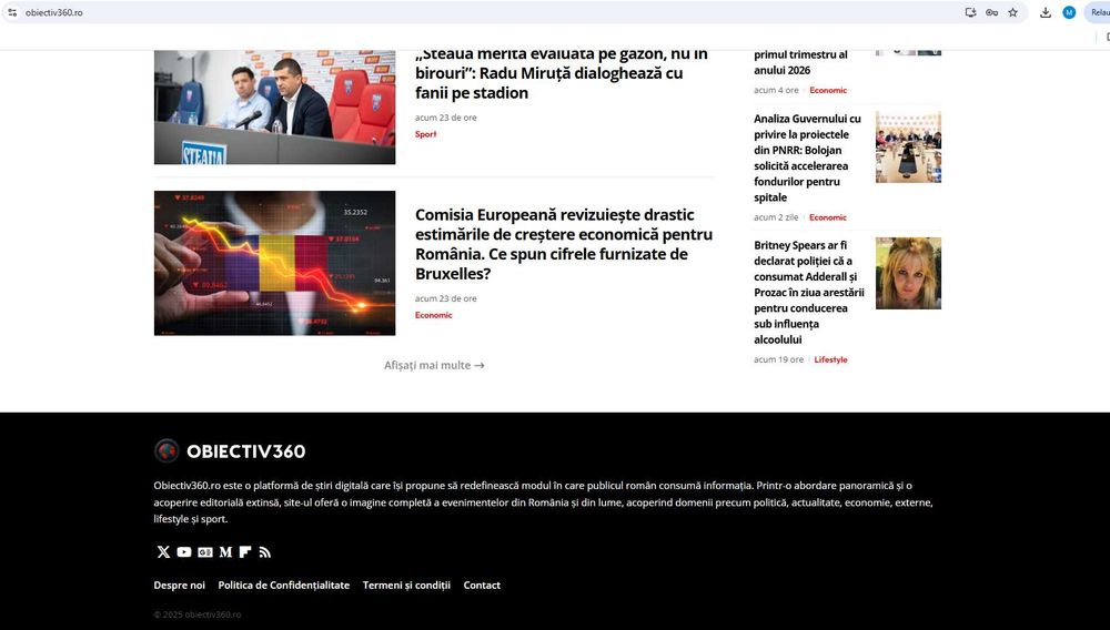 Vând site de știri - proiectul media premium Obiectiv360.ro