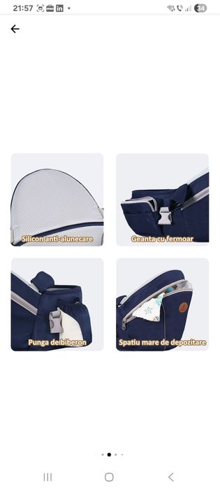 Marsupiu ergonomic cu scaun pentru bebelusi 3-36 luni