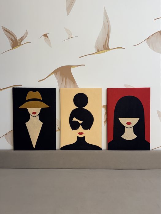 Картина из фетра, триптих