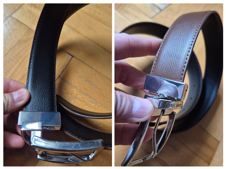 Curea reversibilă Gianni Feraud, Piele Naturală, Bărbați - 95 cm