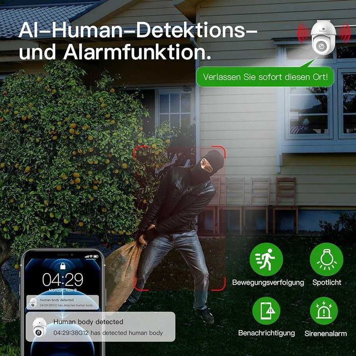 Set 2 camere supraveghere 2.5K 4mp functioneaza cu Alexa