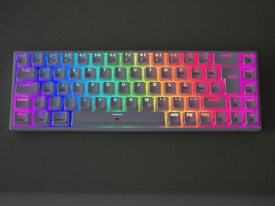 Tastatură mecanică gaming TECURS 65% – RGB, Wireless/Bluetooth/Cablu