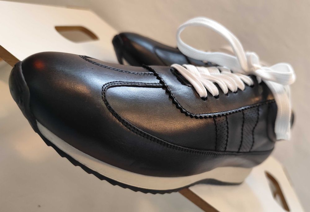 Pantofi sport casual 40 premium ZARA NOI piele naturala moale negru