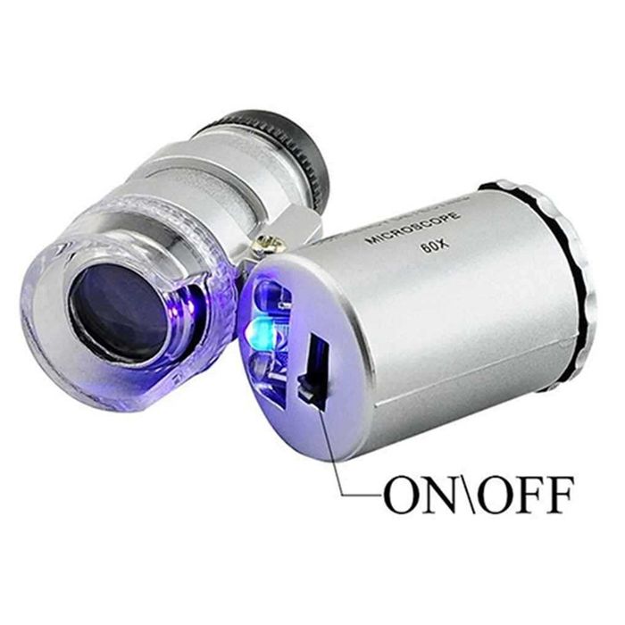Mini microscope 60x pocket with LED light