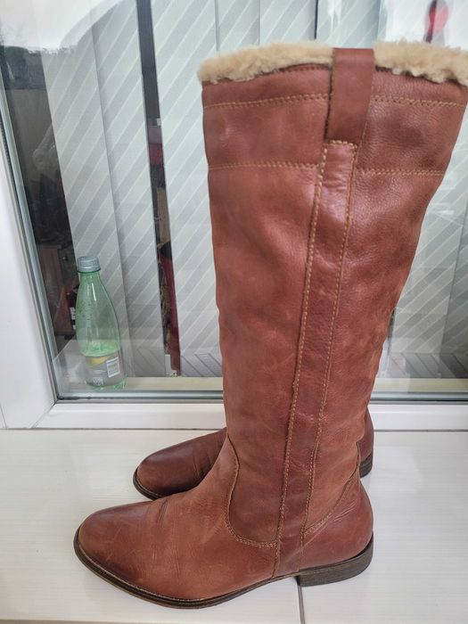 Естествена кожа дамски ботуши 40 номер