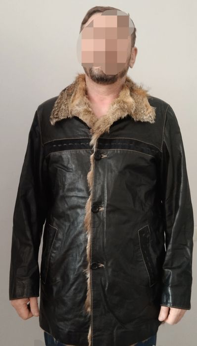 Кожанная дубленка мужская б/у