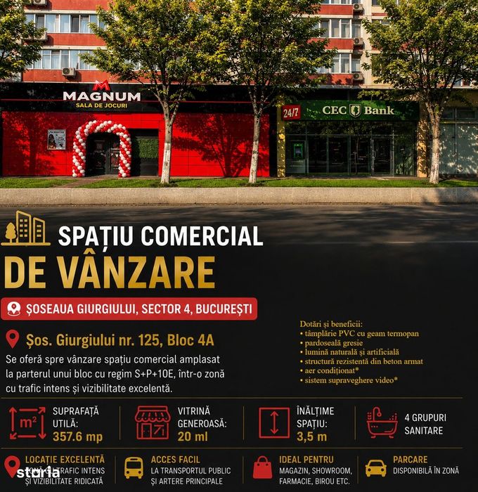 Spațiu Comercial De Vanzare Sau De Închiriat – Șoseaua Giurgiului 125
