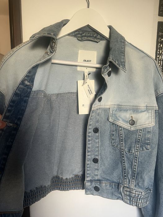 Geaca de blugi crop OBJECT denim mărimea S premium 80’s model