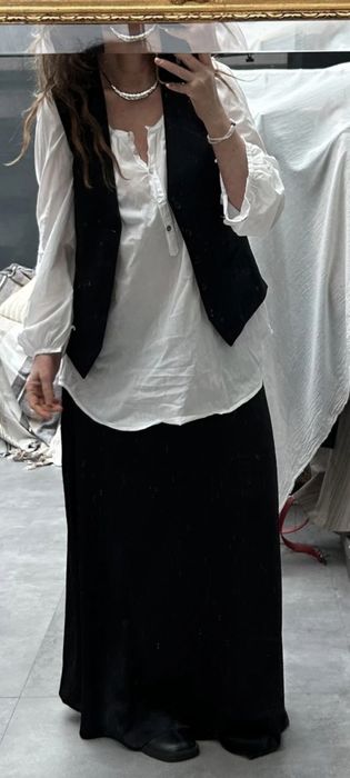 Fusta neagra lunga maxi superba Zara / stil Massimo Dutti Mango