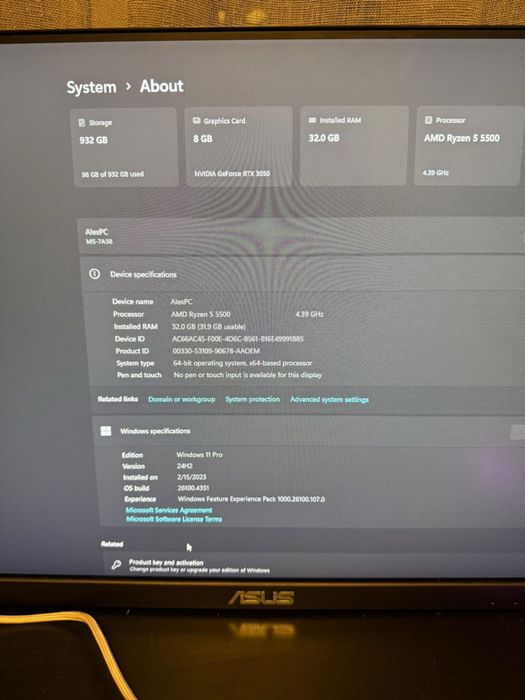 Gaming компютър AMD Ryzen 5 5600 Nvidia rtx 3050 RAM-32gb