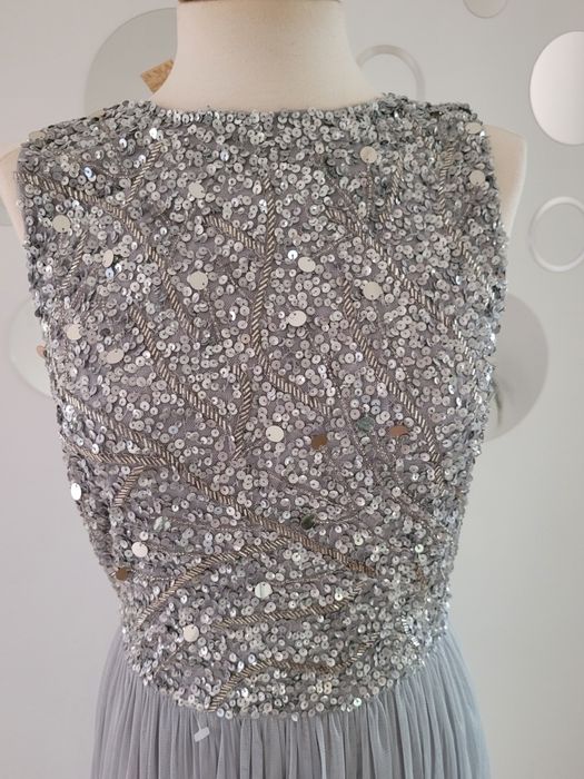 Rochie ocazie cu paiete si tulle lunga 38