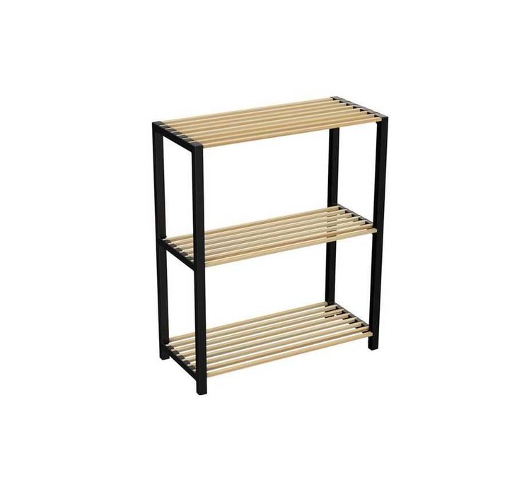 Етажерка, Дървен рафт с 3 нива, поставка, 65x29x78 см, кухня, офис