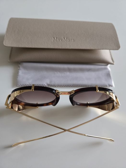 Ochelari de soare model Max Mara cu toc de piele inclus