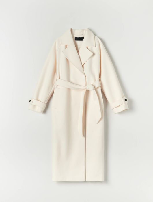 Palton mare NOU alb unt 50-52-54-XXL moale si catifelat