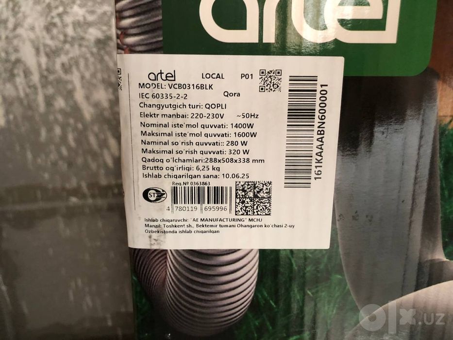 Artel changyutgich 1600w