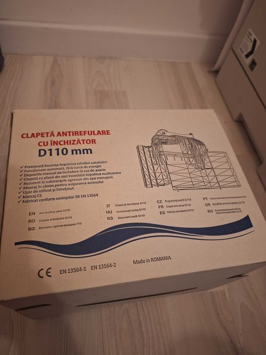 Clapeta antiretur cu inchizator D110mm, Produs NOU !