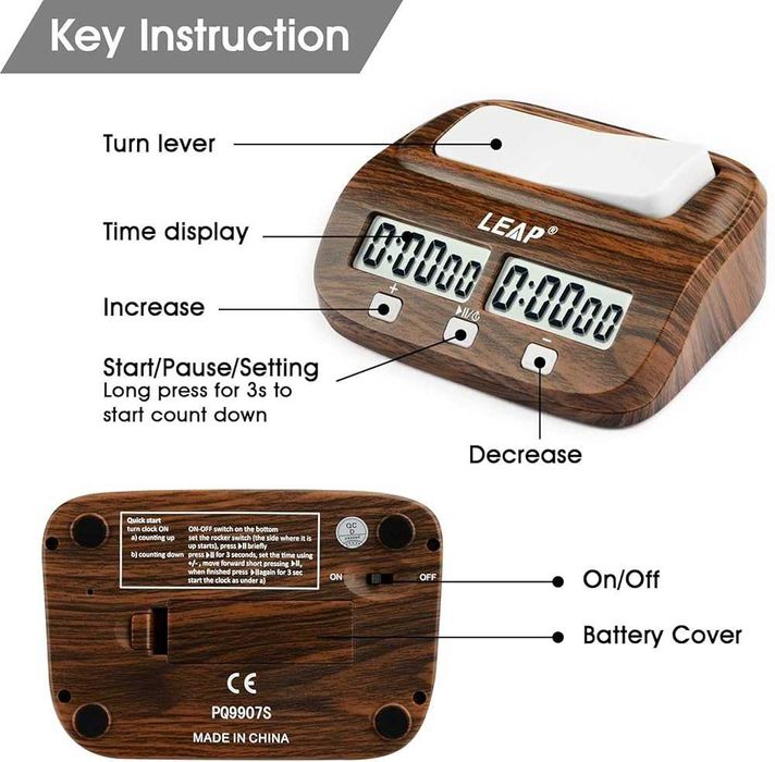 LEAP дигитален шахматен часовник – професионален таймер за шах