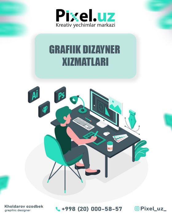 GRAFIK DIZAYNER XIZMATLARI  услуга графического дизайнера