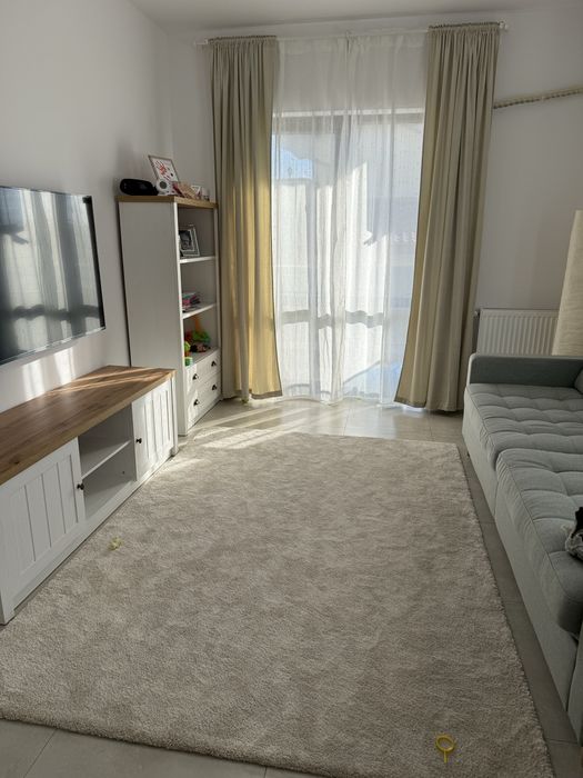 Covor, fir scurt, alb murdar, 170x240 cm