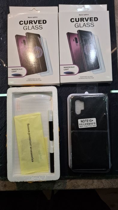 Samsung Note 10+ plus калъф и скриийн протектор UV лампа