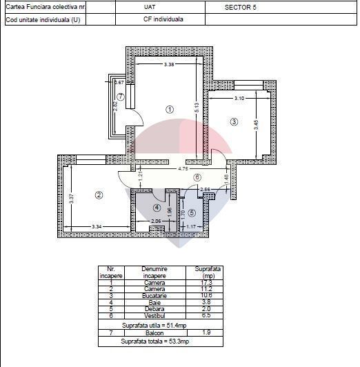 Apartament de vanzare 2 camere Margeanului