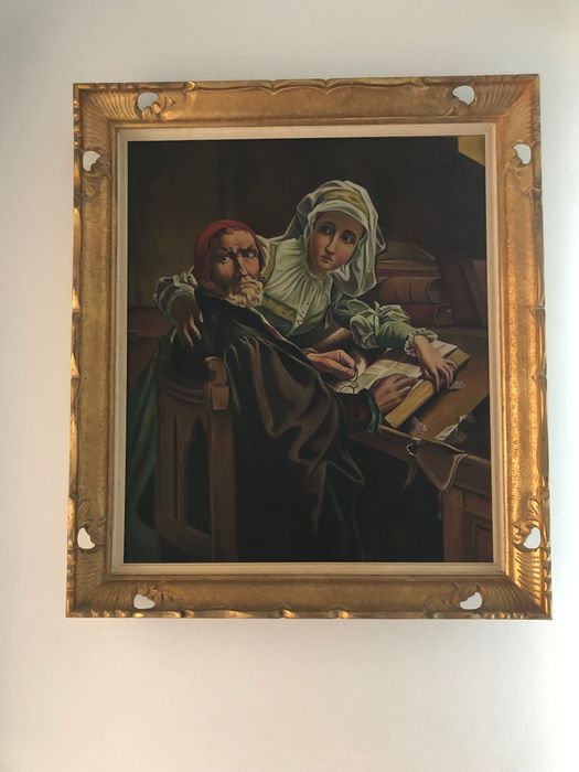 Pictura in ulei, reproducere după Lectura interzisă de Karel Ooms.