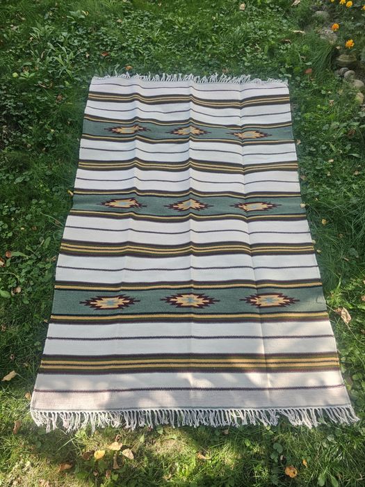 Covor tradițional Bucovina, lână, lucrat manual, nou – 200×135 cm