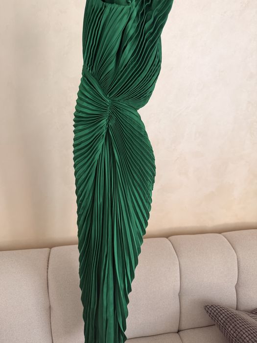 Alice + Olivia by Stacey Bendet -Fayeth Green Pleated – Дизайнерска Рокля плисе  S - US Size 4 (EU 36)