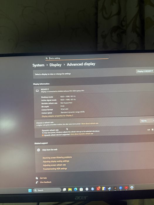 Monitor Acer Gaming  165 hz