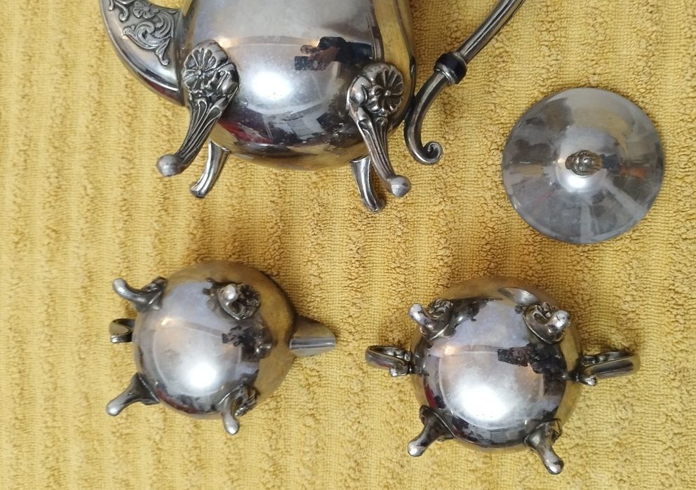 Set metal ceainic vintage